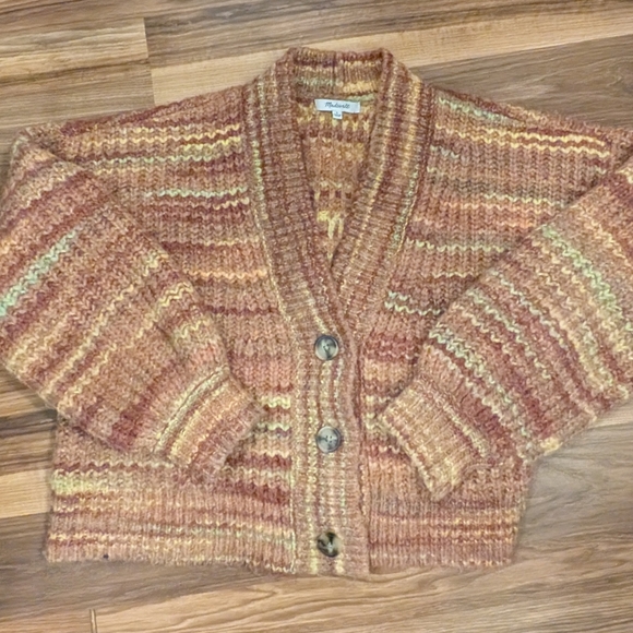 Madewell Waller Stripe Cropped Cardigan Wool Blend - Picture 5 of 7